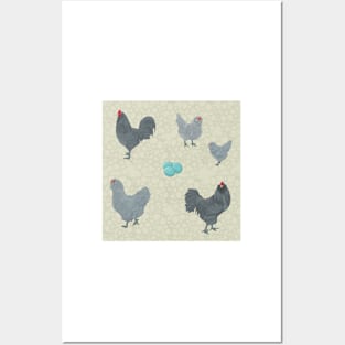 Blue Ameraucana Pattern Creme Posters and Art